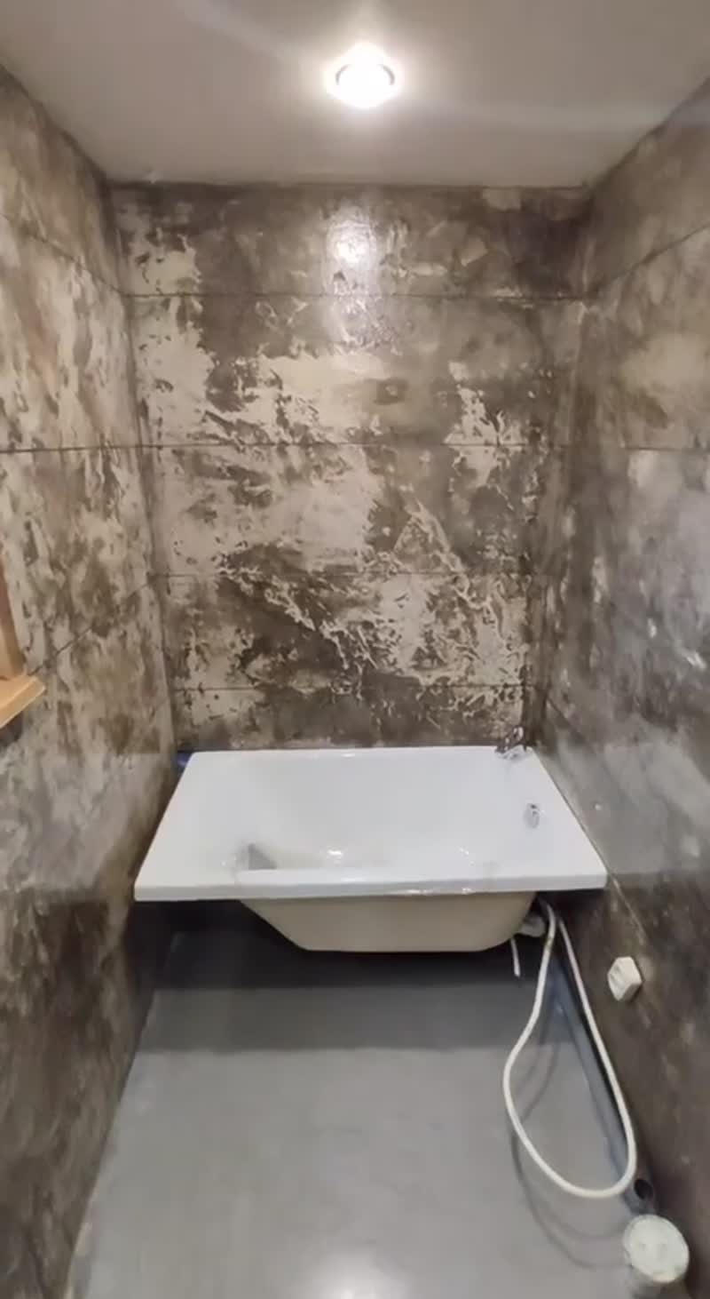 Имитация плитки в ванной комнате