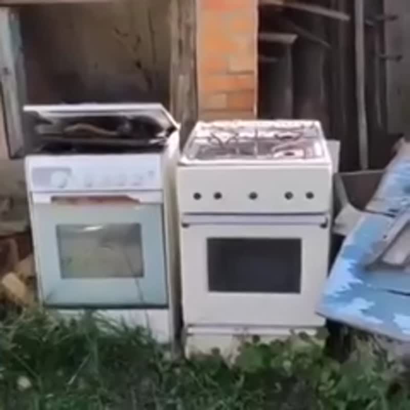 Мангал барбекю из старой газовой плиты